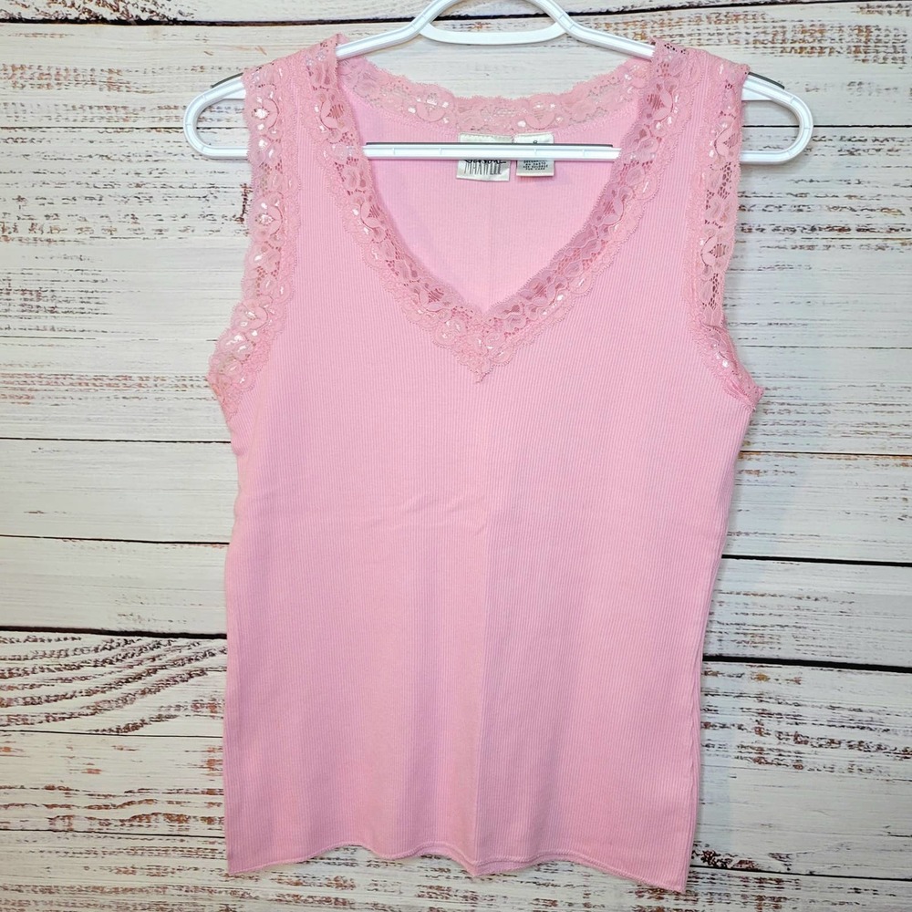 Vintage 90s Sm Jason Maxwell V Neck Pink Lace Cami
